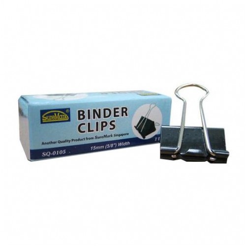 Binder Clips 15mm Box of 12 SQ-0105