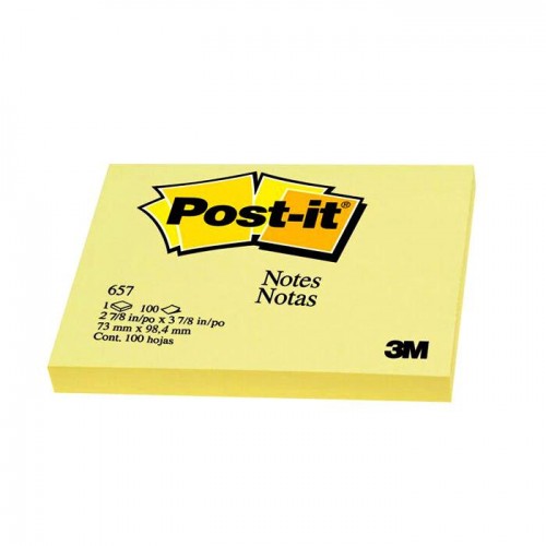 3M POST-IT NOTES YELLOW 3X4 657CY