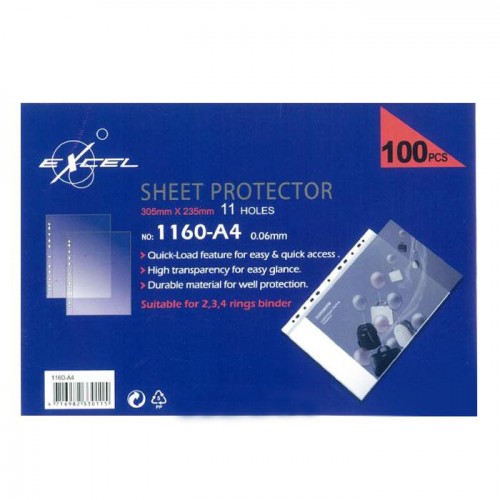 Excel 11 Hole Sheet Protectors 1160-A4